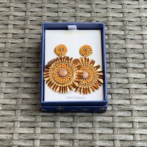 Piper K Gold Beaded earrings NIB